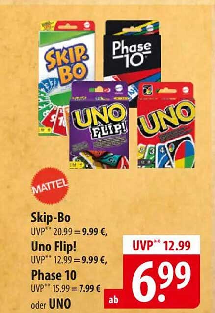 Skip-Bo, Uno Flip!, Phase 10 oder UNO – Spiele für die ganze Familie