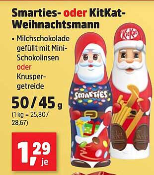 Smarties- oder KitKat-Weihnachtsmann
