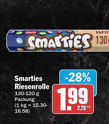 Smarties Riesenrolle 130-120 g