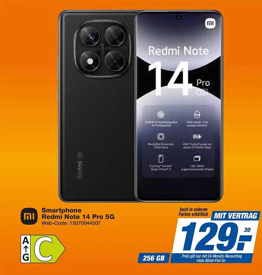Smartphone Redmi Note 14 Pro 5G mit Vertrag