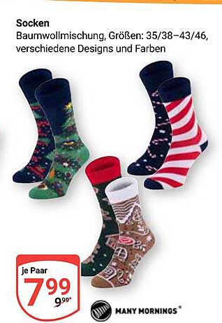 Socken Baumwollmischung, Größen: 35/38–43/46, verschiedene Designs und Farben