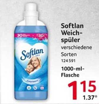 Softlan Weichspüler verschiedene Sorten 1000-ml-Flasche