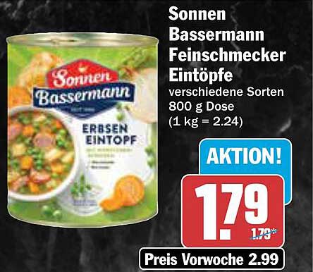 Sonnen Bassermann Feinschmecker Eintöpfe 800 g Dose