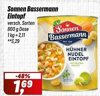 Sonnen Bassermann Hühnerman Eintopf 800 g Dose