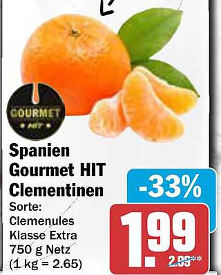 Spanien Gourmet HIT Clementinen 750 g Netz