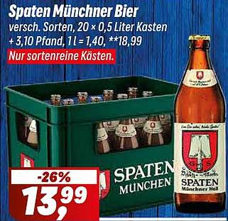 Spaten Münchner Bier - 20 x 0,5 Liter Kasten