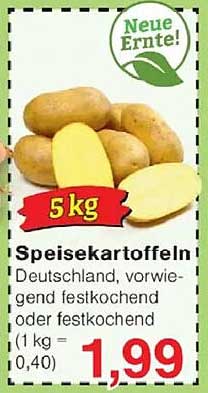 Speisekartoffeln 5 kg - Vorwiegend festkochend oder festkochend