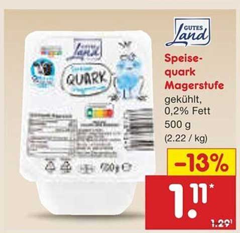 Speisequark Magerstufe 0,2% Fett, 500 g - GUTES LAND