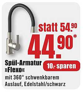 Spül-Armatur »Flexo« mit 360° schwenkbarem Auslauf, Edelstahl/schwarz
