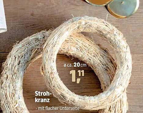 Strohkranz Ø ca. 20 cm - mit flacher Unterseite