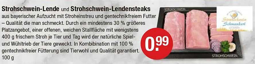 Strohschwein-Lende und Strohschwein-Lendensteaks