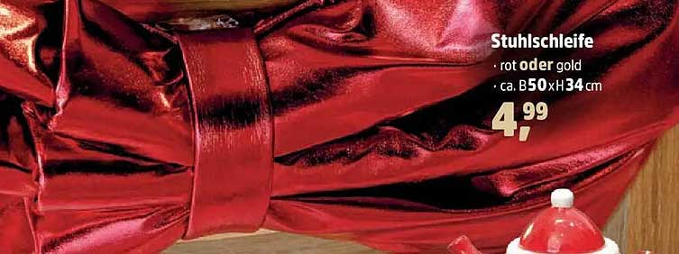 Stuhlschleife - Rot oder Gold - ca. B50xH34 cm