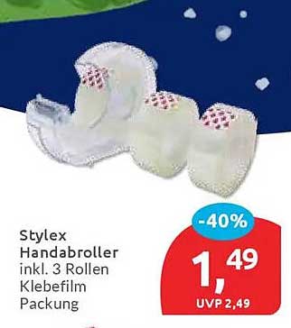 Stylex Handabroller inkl. 3 Rollen Klebefilm