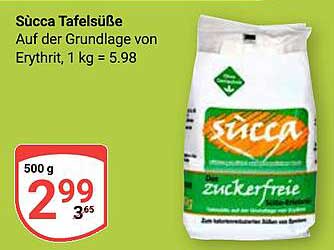 Sücca Tafelsüße - Zuckerfrei genießen