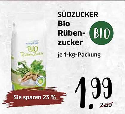 SÜDZUCKER Bio Rübenzucker je 1-kg-Packung