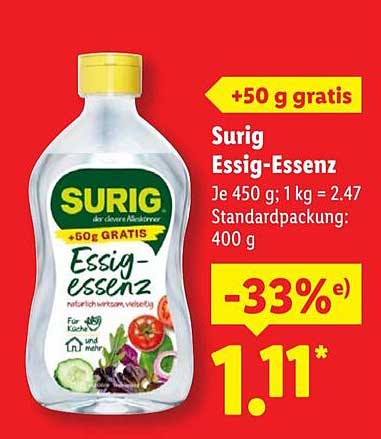 Surig Essig-Essenz – 50 g gratis!