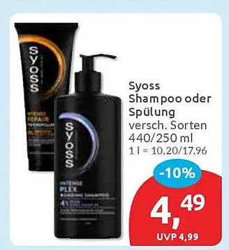 Syoss Shampoo oder Spülung versch. Sorten 440/250 ml