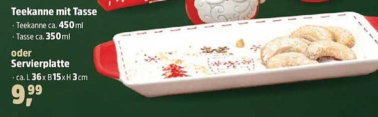 Teekanne mit Tasse oder Servierplatte