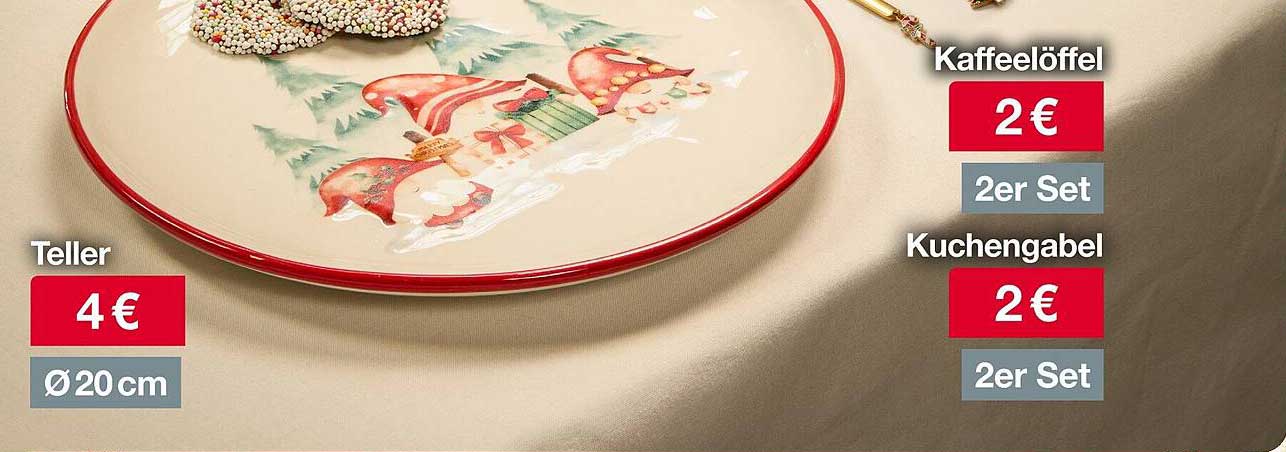 Teller mit festlichem Design Ø20 cm für nur 4 €