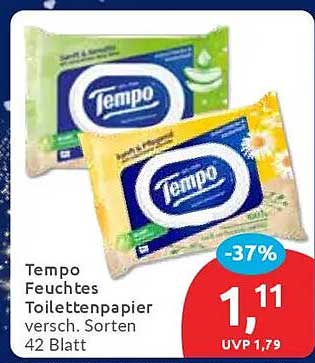 Tempo Feuchtes Toilettenpapier verschiedene Sorten, 42 Blatt