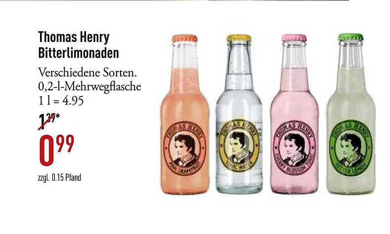 Thomas Henry Bitterlimonaden - Verschiedene Sorten