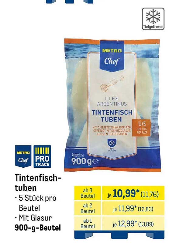 Tintenfisch-Tuben 900 g - Metro Chef