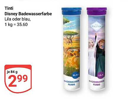 Tintí Disney Badewasserfarbe Lila oder Blau