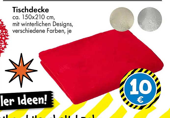 Tischdecke ca. 150x210 cm, mit winterlichen Designs, verschiedene Farben, je