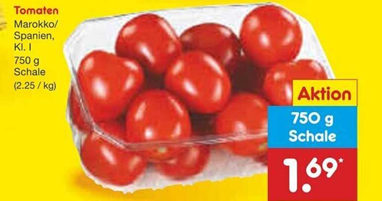 Tomaten Marokko/Spanien, Klasse I - 750 g Schale