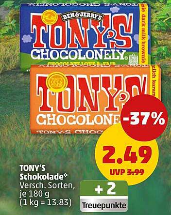 TONY'S Schokolade, verschiedene Sorten, je 180 g