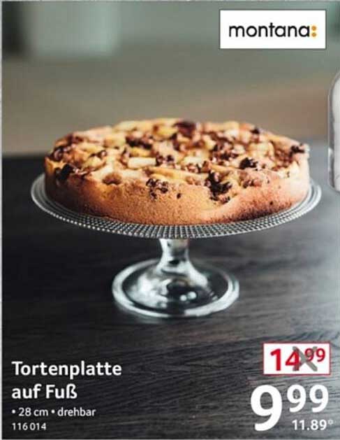 Tortenplatte auf Fuß - 28 cm drehbar von Montana