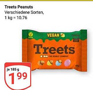 Treets Peanuts - Verschiedene Sorten, 185 g