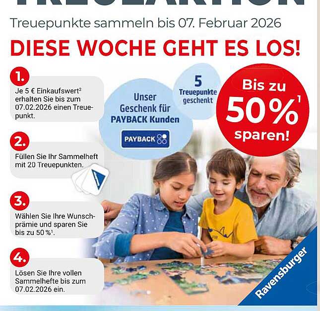 Treueaktion: Bis zu 50% sparen bei Ravensburger