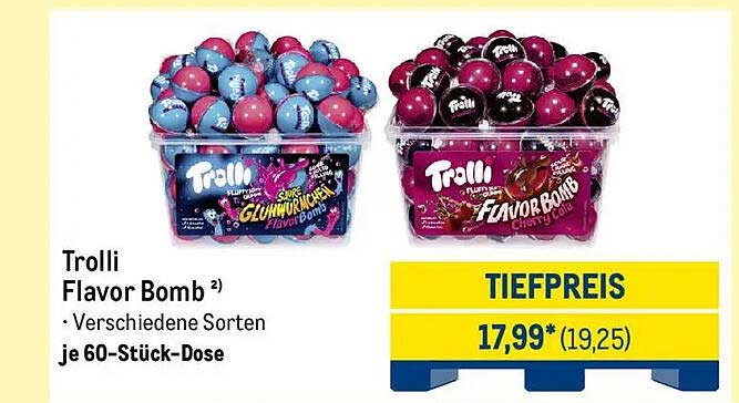 Trolli Flavor Bomb - Verschiedene Sorten je 60-Stück-Dose
