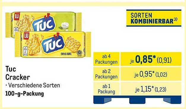 Tuc Cracker 100-g-Packung - Verschiedene Sorten