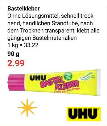 UHU Bastelkleber 90 g für nur 2,99 €