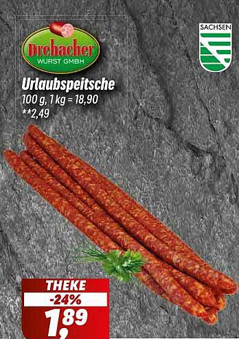 Urlaubspeitsche von Dreba-cher Wurst GmbH - Jetzt sparen!