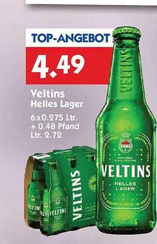 Veltins Helles Lager 6x0.275 Ltr.