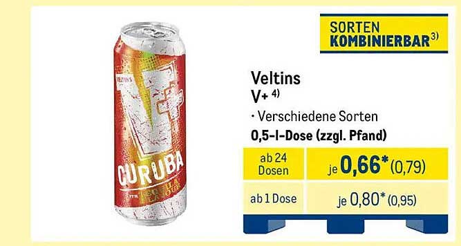 Veltins V+ verschiedene Sorten 0,5-l-Dose (zzgl. Pfand)