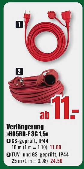 Verlängerung "H05RR-F 3G 1,5"