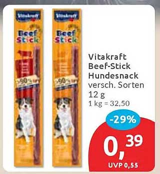 Vitakraft Beef-Stick Hundesnack versch. Sorten 12 g