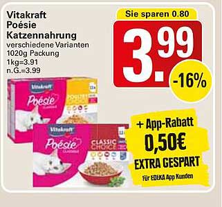 Vitakraft Poesie Katzennahrung verschiedene Varianten 1020g Packung