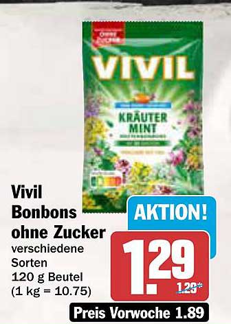 Vivil Bonbons ohne Zucker - Kräuter Mint