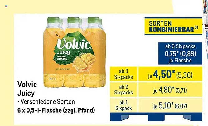 Volvic Juicy – 6 x 0,5 l Flasche in verschiedenen Sorten