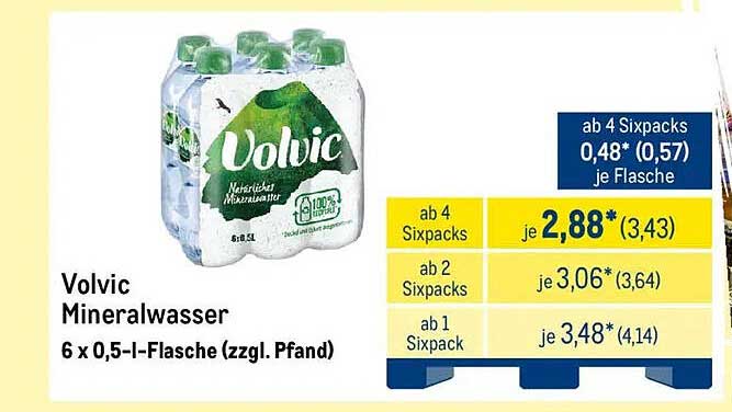 Volvic Mineralwasser 6 x 0,5 l-Flasche (zzgl. Pfand)