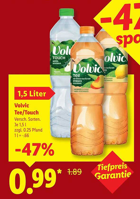 Volvic Tee/Touch 1,5 Liter – Vielfältiger Genuss zum Tiefpreis