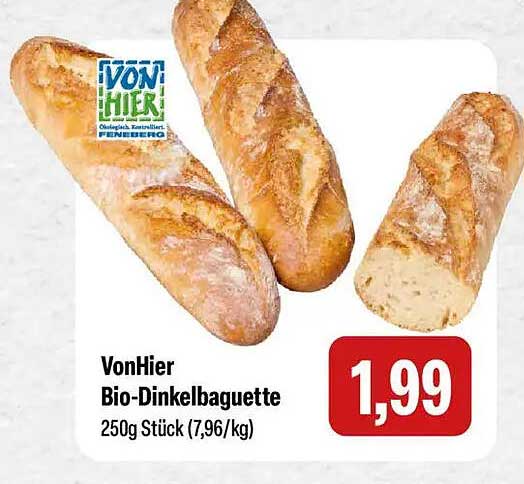 VonHier Bio-Dinkelbaguette 250g