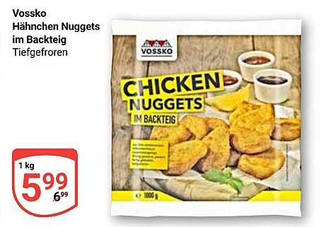 Vossko Hähnchen Nuggets im Backteig - Tiefgefroren
