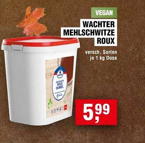 Wachter Mehlschwitze Roux - Vegan, verschiedene Sorten 1 kg Dose