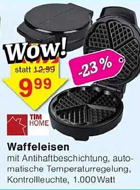 Waffeleisen mit Antihaftebeschichtung - TIM HOME